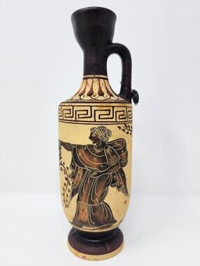 Greek Hand-Painted Terracotta Lekythos Reproduction